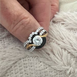 Bella Luce Sterling Silver and Gold 2pc Wedding Set